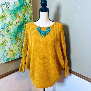 FAVLUX Boutique Dolman Sleeve Chenille Golden Sweater NWOT Size S